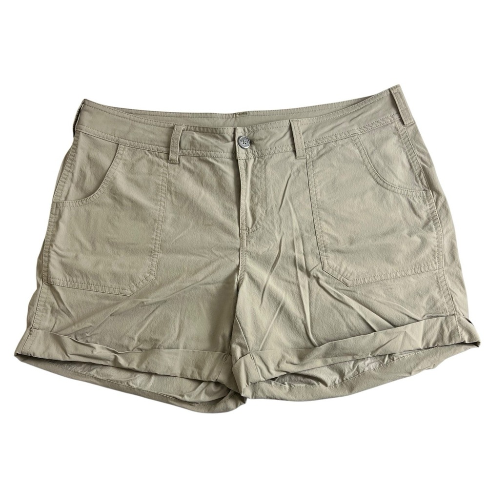The North Face Womens 12 Tan Nylon 5" Inseam Mid Rise Cuffed‎ Hiking Shorts